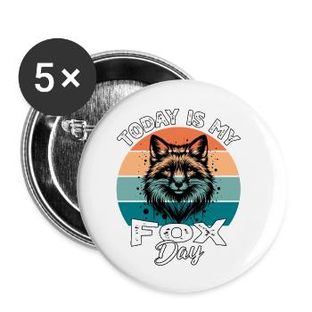 Rotfuchs Fuchs Fox - Buttons klein 25 mm (5er Pack) - Weiß - Vorne