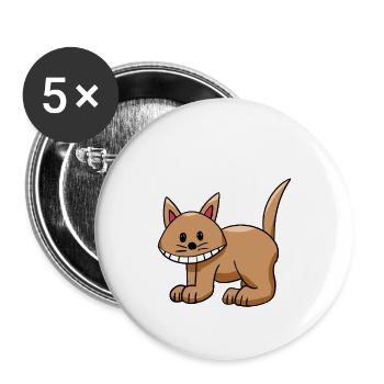 Chat drôle Chats Enfants Enfant - Lot de 5 petits badges (25 mm) - blanc - Devant
