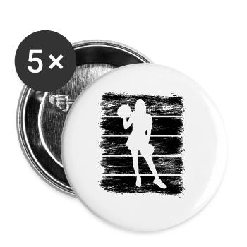 Pom-pom girls - Lot de 5 petits badges (25 mm) - blanc - Devant