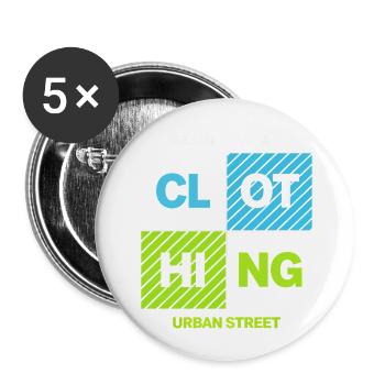 CLOTHING Urban Block — Neon Black - Buttons small 1''/25 mm (5-pack) - white - Front