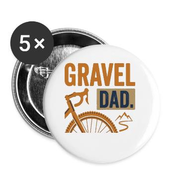 Papa Vélo de gravier Papa VTT - Lot de 5 petits badges (25 mm) - blanc - Devant