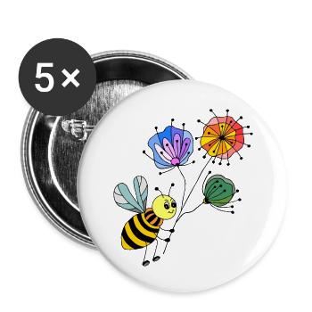 Insekt - Buttons klein 25 mm (5er Pack) - Weiß - Vorne