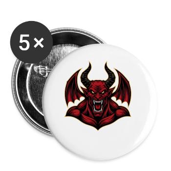 Teufel Dämon Maske Tod Fantasy Satan Halloween - Buttons klein 25 mm (5er Pack) - Weiß - Vorne