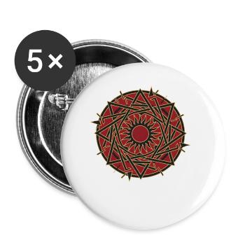 Teufel Dämon Maske Tod Fantasy Satan Halloween - Buttons klein 25 mm (5er Pack) - Weiß - Vorne