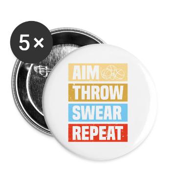Aim throw swear Petanque Boule Player - Buttons small 1''/25 mm (5-pack) - white - Front