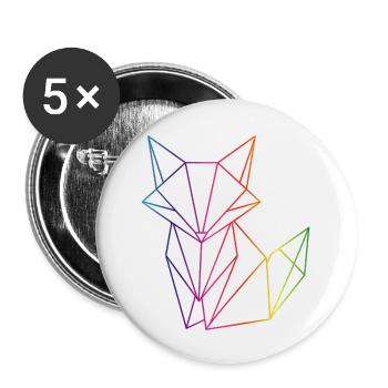 Fuchs Linien Geometrie modernes Motiv  - Buttons klein 25 mm (5er Pack) - Weiß - Vorne
