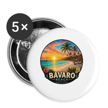 Bavaro Beach Punta Cana Vacances Luxe dans les Caraïbes - Lot de 5 petits badges (25 mm) - blanc - Devant