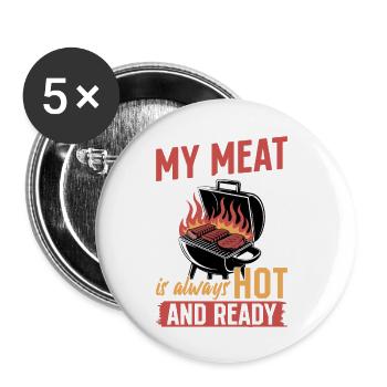 BBQ Grilling Meat Smoking Barbecue - Buttons small 1''/25 mm (5-pack) - white - Front