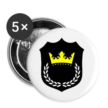 Crown Splendour Yellow Black - Buttons small 1''/25 mm (5-pack) - white - Front