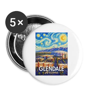 Glendale Arizona Sternennacht - Buttons klein 25 mm (5er Pack) - Weiß - Vorne