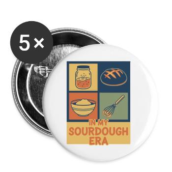 Sauerteigbrot-Backer Meine Sauerteigära - Buttons klein 25 mm (5er Pack) - Weiß - Vorne
