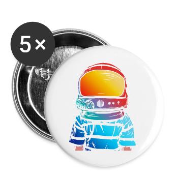 Astronauten-Traum Geschenk für Kinder - Buttons klein 25 mm (5er Pack) - Weiß - Vorne