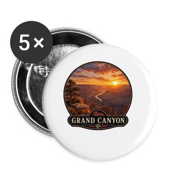 Vintage Grand Canyon Sonnenuntergang Colorado  - Buttons klein 25 mm (5er Pack) - Weiß - Vorne
