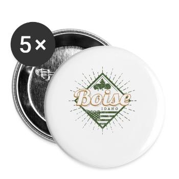 Boise City, Idaho, États-Unis, Vintage USA - Lot de 5 petits badges (25 mm) - blanc - Devant