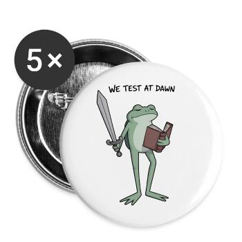 Grenouille Ranger de l’Aube : Épée et Tome - Lot de 5 petits badges (25 mm) - blanc - Devant