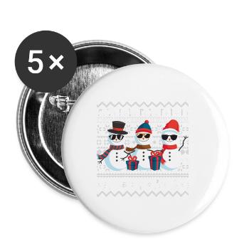 Snowmies Weihnachten Ugly Christmas Sweater - Buttons small 1''/25 mm (5-pack) - white - Front