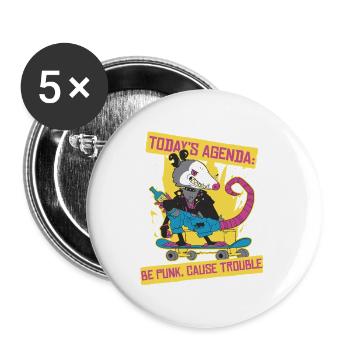 Punk For A Day : Soit punk Cause des Problèmes - Lot de 5 petits badges (25 mm) - blanc - Devant