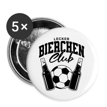 Lecker Bierchen Club Fußball - Buttons klein 25 mm (5er Pack) - Weiß - Vorne