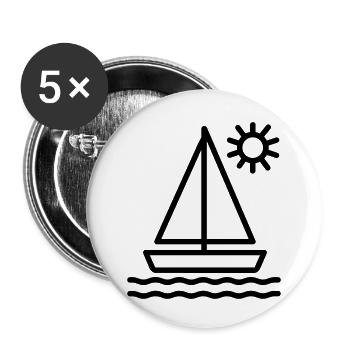 sailing ship - Buttons small 1''/25 mm (5-pack) - white - Front