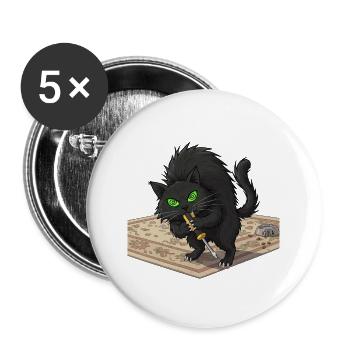 Aggro Katze auf Perser-Teppich - Buttons klein 25 mm (5er Pack) - Weiß - Vorne