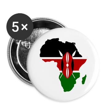 Kenia_Flagge_Afrika_used - Lot de 5 petits badges (25 mm) - blanc - Devant