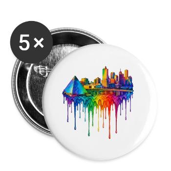 Memphis Tennessee Tropfende Kunst - Buttons klein 25 mm (5er Pack) - Weiß - Vorne