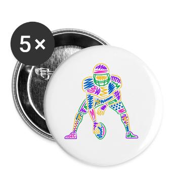 American Football Kids Boys Colorful Football - Buttons small 1''/25 mm (5-pack) - white - Front