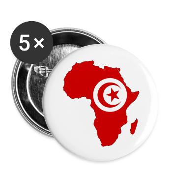 Tunisia Flag Africa - Buttons small 1''/25 mm (5-pack) - white - Front