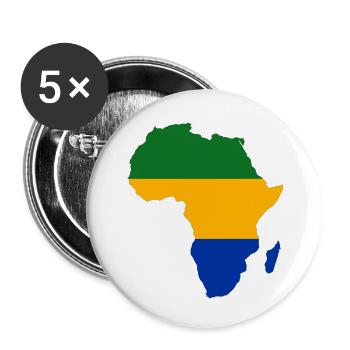 Gabon_Flagge_Afrika - Lot de 5 petits badges (25 mm) - blanc - Devant