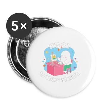 Its OK to Be Seen Trying - Buttons small 1''/25 mm (5-pack) - white - Front