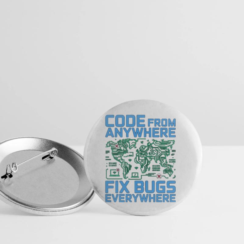Remote Developer Code From Anywhere Remote Tech Buttons small 1''/25 mm (5-pack)