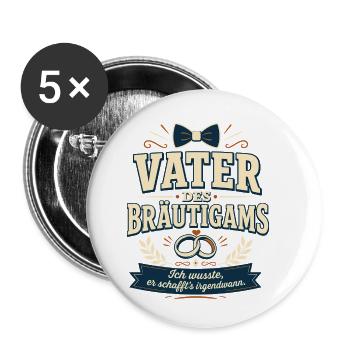 Vater des Bräutigams - Buttons klein 25 mm (5er Pack) - Weiß - Vorne