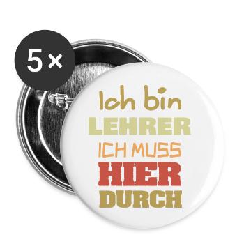 Geschenk für Lehrer - Buttons klein 25 mm (5er Pack) - Weiß - Vorne