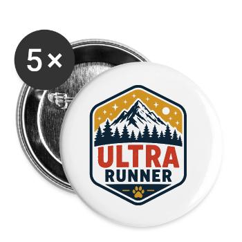 Ultra Runner - Buttons small 1''/25 mm (5-pack) - white - Front