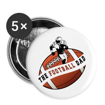 Der Fußballvater - Buttons klein 25 mm (5er Pack) - Weiß - Vorne
