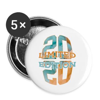 LIMITED EDITION 2020 6 YEARS 6TH BIRTHDAY - Buttons small 1''/25 mm (5-pack) - white - Front