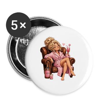 Pas aujourd’hui Stress Thérapie liquide Moi Time Juice - Lot de 5 petits badges (25 mm) - blanc - Devant