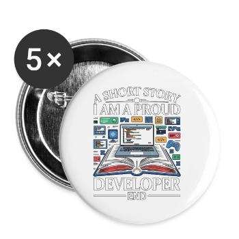 Game Developer A Short Story I Am Game Programmer - Buttons small 1''/25 mm (5-pack) - white - Front