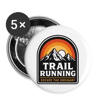 Trailrunning Entflucht dem gewöhnlichen Sonnenuntergang - Buttons klein 25 mm (5er Pack) - Weiß - Vorne