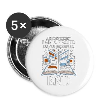 UX/UI Designer A Short Story I Am A Web Designer - Buttons klein 25 mm (5er Pack) - Weiß - Vorne