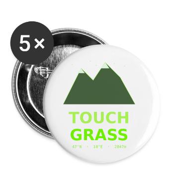 Neon Mountains Touch Grass - Buttons small 1''/25 mm (5-pack) - white - Front