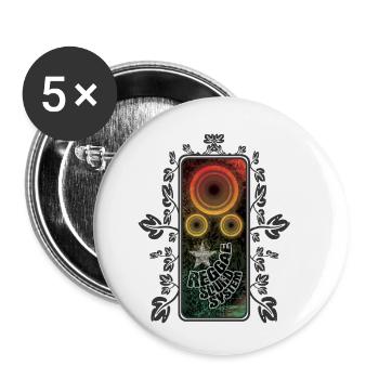 Brillance du système de son reggae - Lot de 5 petits badges (25 mm) - blanc - Devant