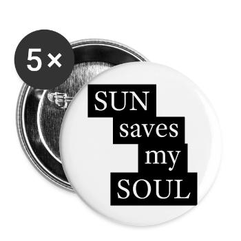 Le soleil sauve mon ÂME - Lot de 5 petits badges (25 mm) - blanc - Devant