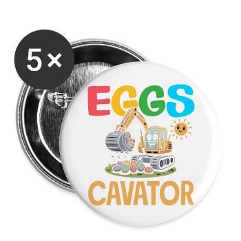 Frohe Ostern Süßer Osterhase Eiersuche Ostereier - Buttons klein 25 mm (5er Pack) - Weiß - Vorne
