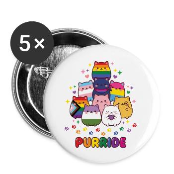 Pride Month LGBTQ - Purride - Buttons small 1''/25 mm (5-pack) - white - Front