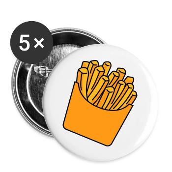 Pommes Fries Illustration - Buttons klein 25 mm (5er Pack) - Weiß - Vorne