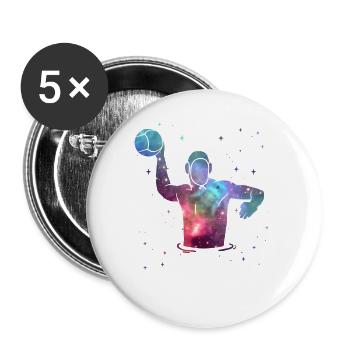 Water Polo Space Men Boys Water Polo Players - Buttons small 1''/25 mm (5-pack) - white - Front