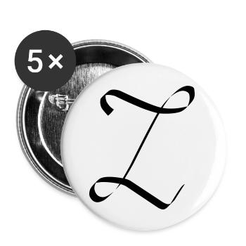 Buchstabe Z - Buttons klein 25 mm (5er Pack) - Weiß - Vorne