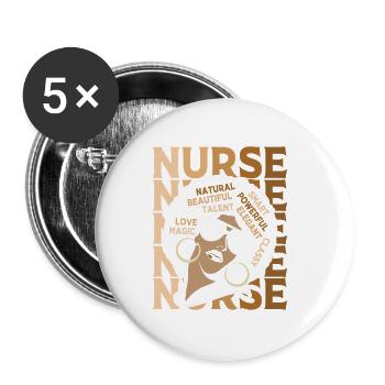 Emergency Nurse Afro - Buttons small 1''/25 mm (5-pack) - white - Front