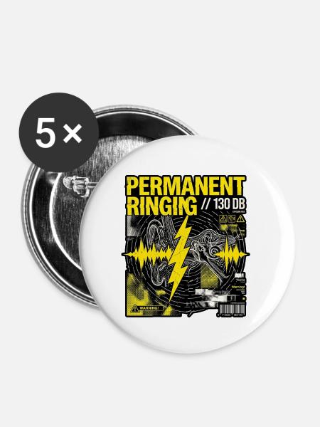 Death Metal Heart - Buttons klein 25 mm (5er Pack) - Weiß